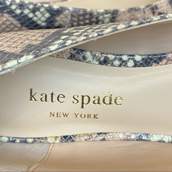 Kate Spade Nylah Snakeskin Pointed Toe Leather Flat Size 6.5 Women - Picture 11 of 13